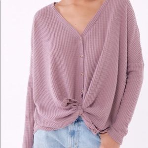 Purple Oversized Button Up Cardigan Purple